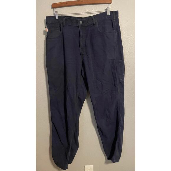 Carhartt FR Pants Mens 38x34 Dark Navy Flame Resistant Utility Work CAT 2 FRB159 - Picture 1 of 11